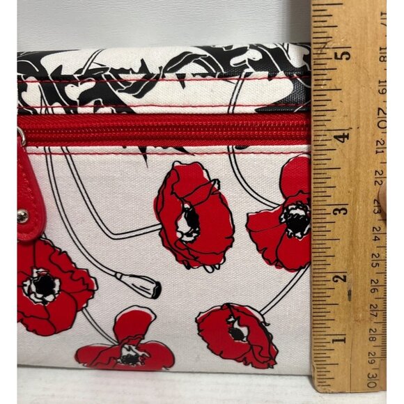 Legion Red & White Floral Wallet With Matching Key Holder Poppies 8 x 5" - Picture 11 of 16